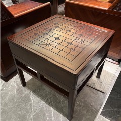 千匠一品 新中式风格 主材乌金木+辅材多层实木板贴乌金木皮 时尚大气棋盘角几9856-L
