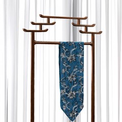 千匠一品 新中式风格 主材乌金木+辅材多层实木板贴乌金木皮+铜拉手 时尚优雅衣帽架6961-J