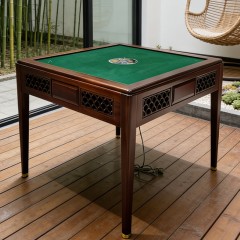 千匠一品 新中式风格 主材乌金木+辅材多层实木板贴乌金木皮+机芯+五金脚套 时尚优雅麻将桌9907-J