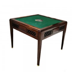 千匠一品 新中式风格 主材乌金木+辅材多层实木板贴乌金木皮+机芯+五金脚套 时尚优雅麻将桌9907-J