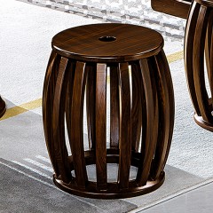 千匠一品 新中式风格 主材乌金木+辅材多层板贴乌金木皮 时尚大气铜钱凳9605-L