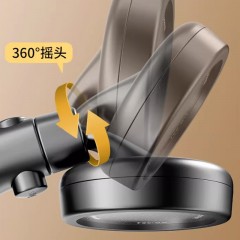 ●千匠一品 现代风格 ABS塑料+不锈钢面板 家庭浴室两用增压旋转花洒-A