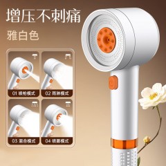 ●千匠一品 现代风格 ABS塑料+不锈钢面板 家庭浴室四档增压过滤花洒-A