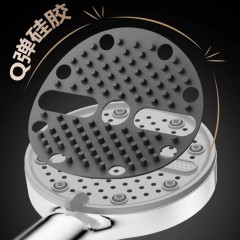 ●千匠一品 现代风格 ABS塑料+不锈钢面板 五档大面板增压花洒-J