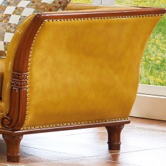 千匠一品美式简约泰国进口橡木全实木+优质油蜡皮沙发组合YN9002-F
