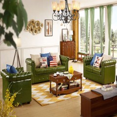 千匠一品美式简约真皮沙发组合大气家用客厅家具拉扣123沙发组合285-H