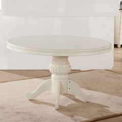 △千匠一品美式简约大小户型圆桌白色实木现代餐桌258-H
