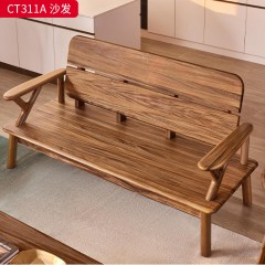 【精品】千匠一品 轻奢北欧风格 南美黑胡桃木+科技布面料+高密度海绵 简约百搭CT311A单位/双位/三位沙发-D