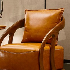 △千匠一品进口金丝檀木中式实木大气单人沙发椅801-H