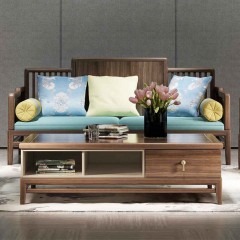 千匠一品新中式风格优质白蜡木+E1板+精致五金拉手客厅茶几B-120-130-M