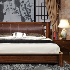 △千匠一品新中式风格精选优质橡木+E1级密度板双人床6A26-1-R