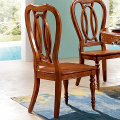 △千匠一品美式风格优质桃花芯木+多层板贴木皮餐椅9P02-M