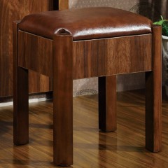 千匠一品新中式风格精选优质橡木+E1级密度板妆凳6C10-R