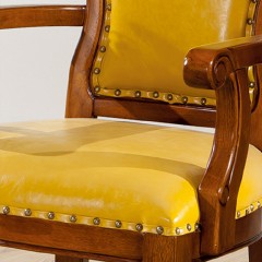 △千匠一品美式风格优质桃花芯木+多层板贴木皮+超纤皮休闲椅9S02-M