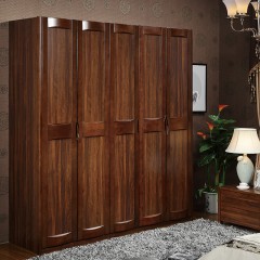 千匠一品新中式风格精选优质橡木+E1级密度板五门衣柜6D23A-R