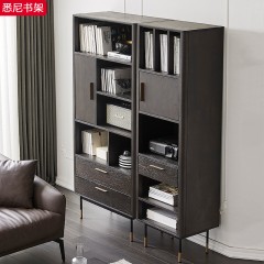 △千匠一品现代极简优质红橡木松木框架+实木脚悉尼书架-H