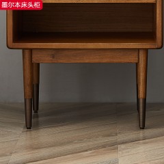 △千匠一品北欧极简进口黄杨木实木框架+实木脚墨尔本床头柜-H