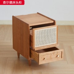 △千匠一品 北欧风格樱桃木原木色床头柜-查尔德床头柜-X
