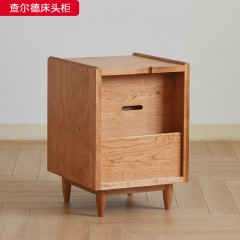 △千匠一品 北欧风格樱桃木原木色床头柜-查尔德床头柜-X