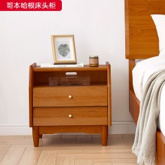 △千匠一品 北欧风格樱桃木床头柜-哥本哈根床头柜-X