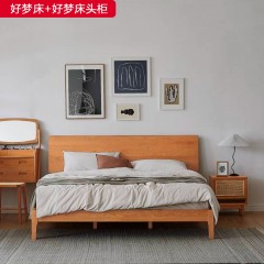 △千匠一品 北欧风格白蜡木+樱桃木+松木床板-好梦床-X