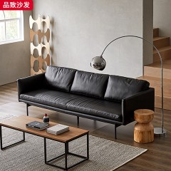 △千匠一品 北欧风格科技皮+纳帕皮+油蜡皮+实木框架+羽绒云丝棉+高密度海绵+碳素钢脚组合沙发-品致沙发-X