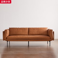 △千匠一品 北欧风格科技皮+纳帕皮+油蜡皮+实木框架+羽绒云丝棉+高密度海绵+碳素钢脚组合沙发-品致沙发-X