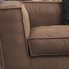 【精品】千匠一品简约北欧精选榉木合成皮革意大利沙发组合PUFFED-R