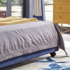 【精品】千匠一品轻奢美式精选金丝檀木+国际纳米布1.8m双人床1713-L