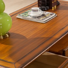 千匠一品美式精选优质橡木+实木多层板+胡桃木皮书桌8801-Y