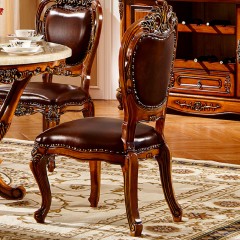△千匠一品橡木欧式实木餐椅皮坐垫9903-H