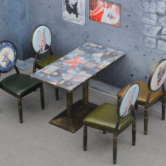 千匠一品首推现代简约北欧铁艺框架+海绵+西皮餐椅圆背椅YS-02-J