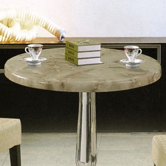 △千匠一品现代简约精选优质大理石+不锈钢架餐桌圆桌C072-G