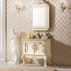 千匠一品欧式轻奢泰国橡胶木浴室柜+镜子EM8001-Z