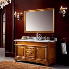 千匠一品欧式轻奢泰国橡胶木浴室柜+镜子EM8032-Z