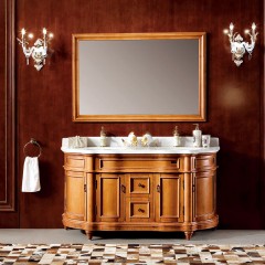 千匠一品欧式轻奢泰国橡胶木浴室柜+镜子EM8035-Z