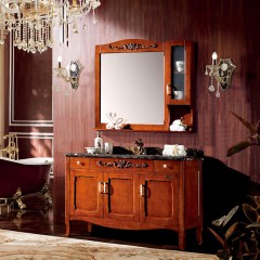 千匠一品欧式轻奢泰国橡胶木浴室柜+镜子EM8037-Z