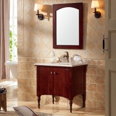 千匠一品欧式轻奢泰国橡胶木浴室柜+镜子EM8060-Z