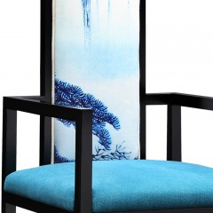 千匠一品新中式白蜡木+环保油漆高背凳R-V37-X