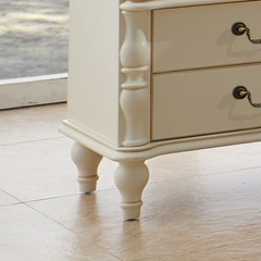 △千匠一品美式风格橡木+中纤板白色板木结合床头柜8802-X