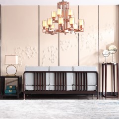 △【精品】千匠一品轻奢中式非洲红檀木沙发组合8605-H