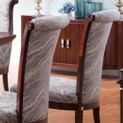 △【精品】千匠一品轻奢美式榉木+夹板优质布艺餐椅MC04-D221-01-X