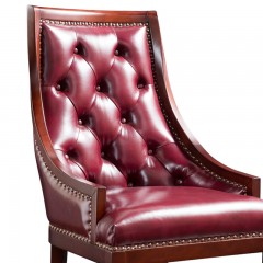 △【精品】千匠一品轻奢美式榉木+夹板优质真皮餐椅MC04-D222-01-X
