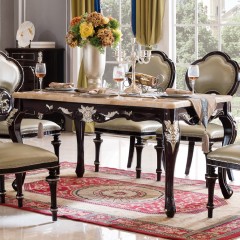 千匠一品法式风格精选优质橡胶木长餐台911-H