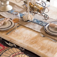 千匠一品法式风格精选优质橡胶木长餐台911-H