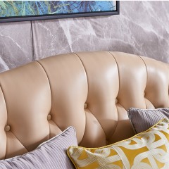 【精品】千匠一品轻奢美式进口榉木超纤皮沙发组合M905E-H