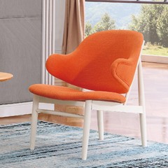 千匠一品北欧风格红橡+白橡全实木优质棉布休闲椅X01-X