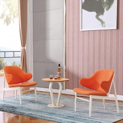 千匠一品北欧风格红橡+白橡全实木优质棉布休闲椅X01-X