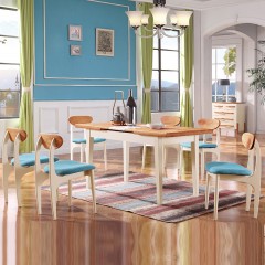千匠一品北欧风格红橡+白橡全实木环保油漆伸缩餐台X02-X