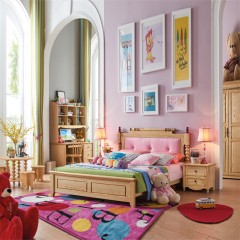 △千匠一品儿童家具白蜡木橡木实木框架+环保油漆床头柜F5003-X